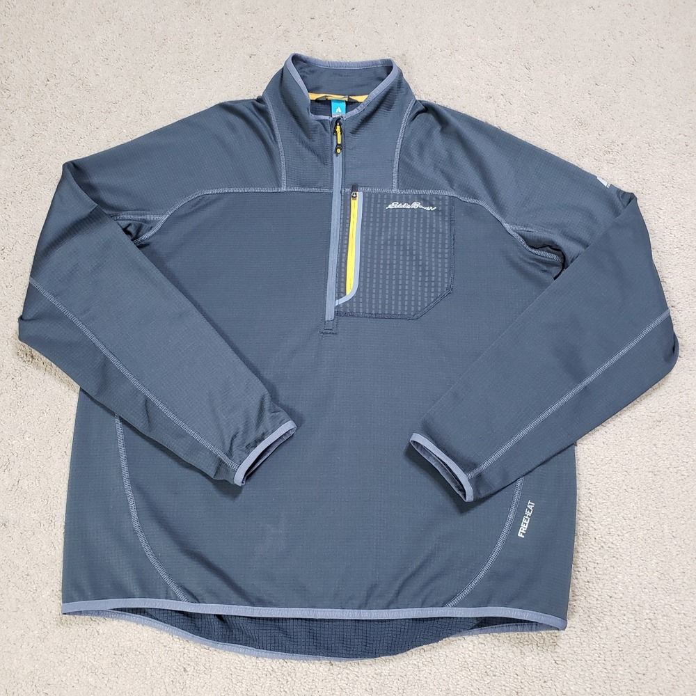 Eddie Bauer First Ascent Men's L Blue Pullover Jacket FreeHeat 1/2 Zip Shirt